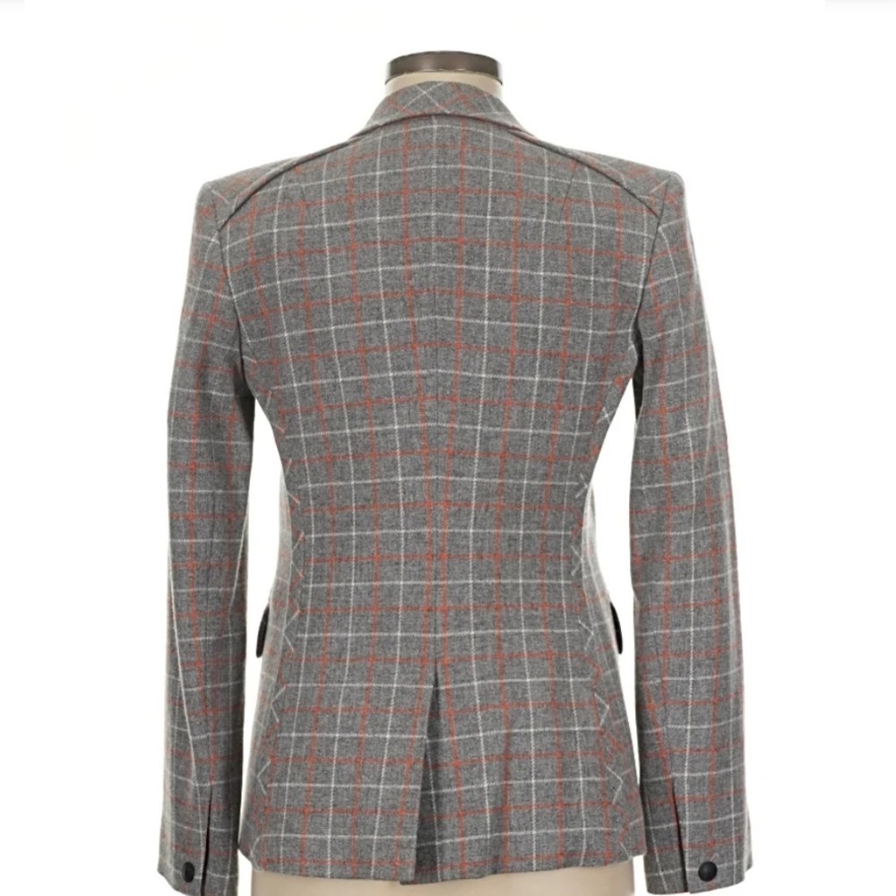RAG & BONE Cotton Wool Blazer grey plaid size 2 Small - Picture 3 of 16